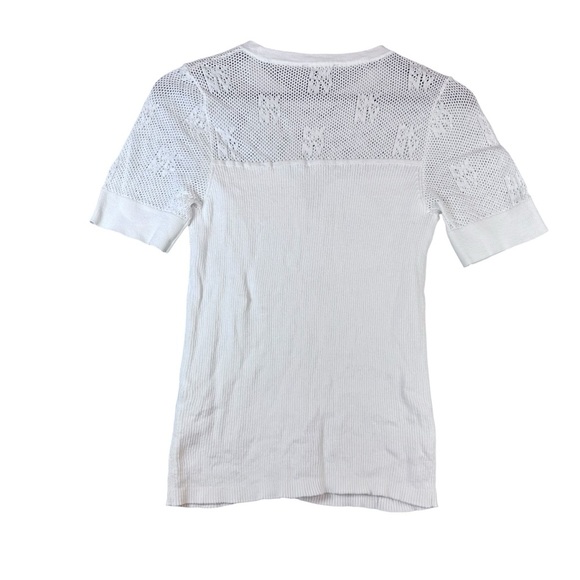 DKNY White Short Sleeve Sweater Top - Picture 6 of 10